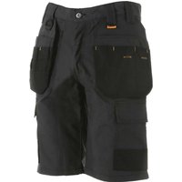 Black DeWalt Cheverley Ripstop work shorts with multiple pockets and reinforced stitching.