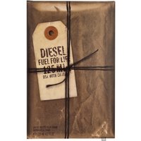 Brown Diesel Fuel For Life Pour Homme Eau de Toilette box with tag design and black string wrap.