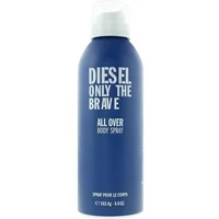 Blue Diesel Only The Brave body spray can, white cap, bold white text, 200ml capacity.
