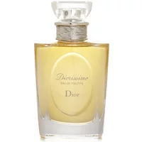 Diorissimo Eau De Toilette 100ml by DIOR, clear glass bottle with silver cap and engraved label.