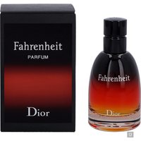 Dior Fahrenheit Eau de Parfum 75ml, gradient red to black bottle, black cap, next to matching black box.