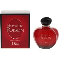 Red apple-shaped Dior Hypnotic Poison Eau de Toilette 100ml bottle with black cap, next to matching red box.