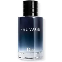Dior Sauvage Eau De Toilette 100ml bottle, dark gradient glass with black cap and white lettering.