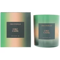 Discotheque Chez Castel Candle 220g, gradient green and peach glass with matching box, elegant and modern design.