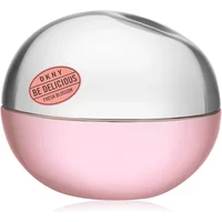 DKNY Be Delicious Fresh Blossom Eau De Parfum 50ml in a pink and silver apple-shaped bottle.