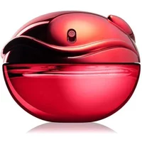 Red apple-shaped DKNY Be Tempted Eau De Parfum bottle with glossy finish, 100ml capacity.