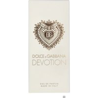 Dolce & Gabbana Devotion Eau de Parfum 100ml, white box with ornate heart emblem and gold text.
