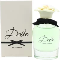 Dolce & Gabbana Eau De Parfum 50ml with floral cap, black bow, and elegant white box with cursive logo.
