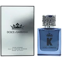 Dolce & Gabbana K Intense Eau De Parfum 50ml, blue bottle with crown cap, silver box with black logo.