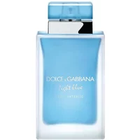 Dolce & Gabbana Light Blue Pour Femme Eau Intense 50ml, frosted glass bottle with blue cap and silver accents.