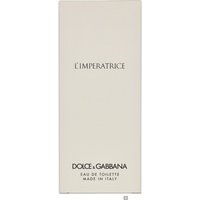 Dolce & Gabbana L'Imperatrice perfume box, cream-colored with black text, 100ml Eau de Toilette for women.