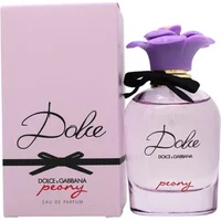 Dolce & Gabbana Peony Eau De Parfum 50ml with purple flower cap and pink box featuring elegant black script.