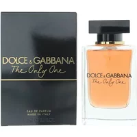 Dolce & Gabbana The Only One Eau De Parfum 100ml bottle with black cap and amber liquid, next to black box.