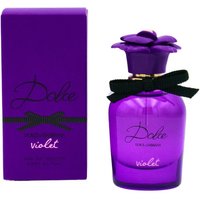 Purple Dolce & Gabbana Dolce Violet EDT 30 ml bottle with flower cap and black bow, matching purple box.