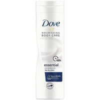 White Dove Nourishing Body Care Essential Rich Body Milk 250ml bottle with blue text and curved design.