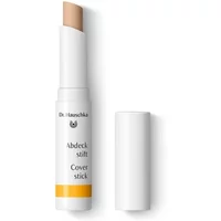 White Dr Hauschka Cover Stick 01 Natural with beige tip and removable cap.