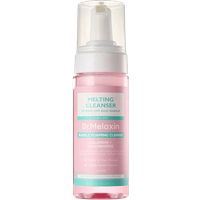 Dr.Melaxin Melting Cleanser 150 ml, pink bottle with white pump, teal and white label detailing product features.
