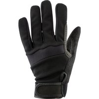Black Draper Web Grip Work Gloves with reinforced palm, adjustable wrist strap, and textured grip.