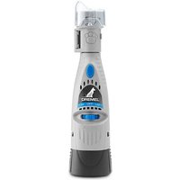 Gray Dremel Pet Nail Grooming Kit with blue accents, ergonomic handle, and protective nail guard.