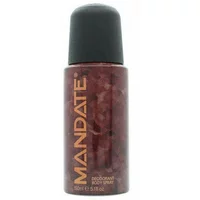 Brown Eden Classics Mandate deodorant body spray, 150ml, with bold gold text and black cap.