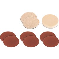 Einhell 9 piece set with 180mm sanding discs and polishing pads in brown and beige, compatible with polishers.