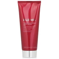Red tube of ELEMIS Frangipani Monoi Body Cream, 200ml, with silver cap and white text detailing.