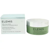 ELEMIS Pro-Collagen Green Fig Cleansing Balm 100g in green jar with silver lid, next to white and green box.
