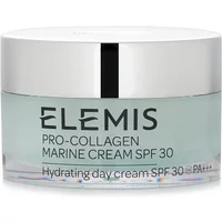 ELEMIS Pro-Collagen Marine Cream SPF 30, 50ml jar, silver lid, aqua blue container, anti-aging hydrating day cream.