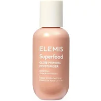 Elemis Superfood Glow Priming Moisturiser, 60ml pink bottle with white cap and white text.