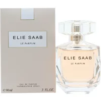 Elie Saab Le Parfum Eau De Parfum 90ml in a faceted glass bottle with a clear geometric cap and matching box.