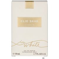 Elie Saab Le Parfum In White 50ml, white rectangular bottle with gold accents and elegant script.