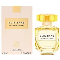 Elie Saab Le Parfum Lumiere Eau De Parfum 90ml, clear faceted bottle with gold cap, elegant beige box.