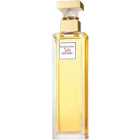 Tall rectangular glass bottle of Elizabeth Arden 5th Avenue Eau de Parfum, 125ml, with gold cap and label.