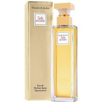 Rectangular glass bottle with gold cap, Elizabeth Arden 5th Avenue Eau de Parfum, 30ML, with matching gold box.