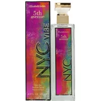 Elizabeth Arden 5th Avenue NYC Vibe Eau De Parfum 125ml, colorful box, tall clear bottle with gold cap.