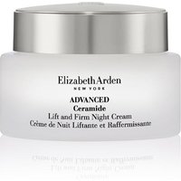 White jar of Elizabeth Arden Advanced Ceramide Night Cream with silver lid and black text detailing.