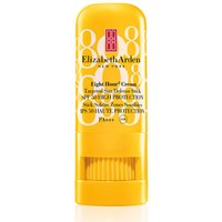 Yellow Elizabeth Arden sun defense stick SPF50 with white text and red logo, 6.8g size.
