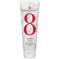 White tube of Elizabeth Arden Eight Hour HydraPlay Cleanser with red "8" and gray patterns, 125ml.