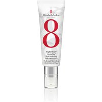 White tube of Elizabeth Arden moisturizer with large red "8" and clear cap.
