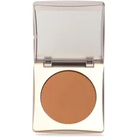 Elizabeth Arden compact with mirror, featuring deep-toned pressed powder in a sleek, silver square case.
