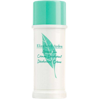 White Elizabeth Arden Green Tea deodorant stick with green leaf design and mint green cap, 40 ml size.