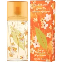 Elizabeth Arden Green Tea Nectarine Blossom Eau De Toilette 100ml, floral design on bottle and orange box.