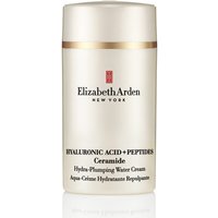 Cream-colored Elizabeth Arden Hydra-Plumping Water Cream with gold accents and red logo.