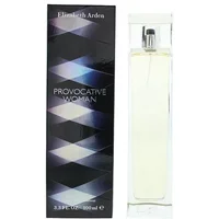 Elegant Elizabeth Arden Provocative Woman Eau De Parfum 100ml in sleek, curved clear bottle with black cap and box.