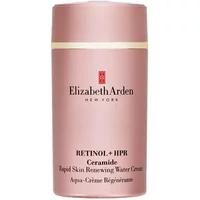 Pink cylindrical jar of Elizabeth Arden Retinol & HPR Ceramide Rapid Skin Renewing Water Cream, 50ml, with gold lid.