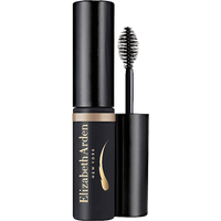 Black Elizabeth Arden brow gel tube with gold logo and spoolie brush for blonde brows.