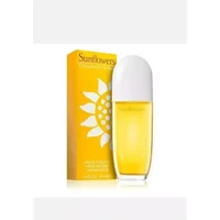Yellow Elizabeth Arden Sunflowers Eau De Toilette 30ml bottle with white cap and matching sunflower-themed box.