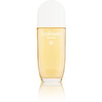 Elizabeth Arden Sunflowers Sunrise Eau de Toilette 100ml, clear bottle with yellow liquid and white cap.