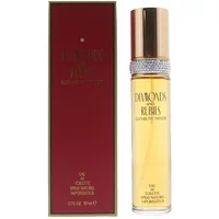 Gold-capped Elizabeth Taylor Diamonds & Rubies Eau De Toilette 50ml with red box and diamond-like band.