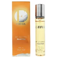 Embark My Journey Rajasthan Eau De Parfum 15ml, clear bottle with silver cap, orange box with gold logo.